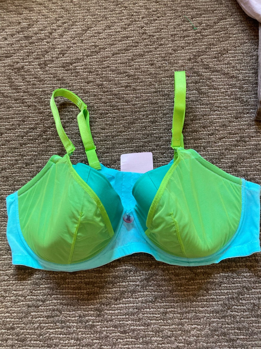 NWT Savage X Fenty Rihanna I Dare Hue Mesh Demi Bra Size 42DD Mermaid vibes